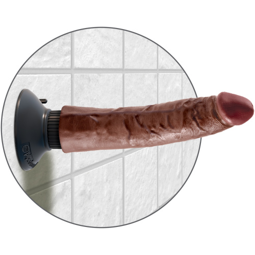 King Cock 7-Inch Vibrating Cock - Brown