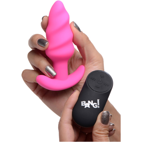 21x Silicone Swirl Plug With Remote - Pink