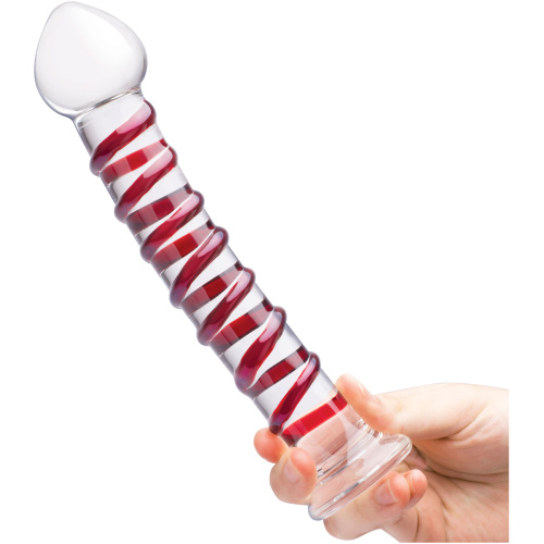 10 Inch Mr. Swirly Dildo - Red/clear