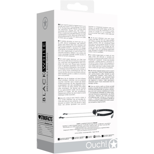 Breathable Ball Gag With Nipple Clamps - Black