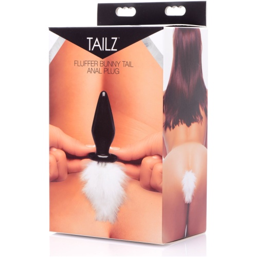 Fluffer Bunny Tail Glass Anal Plug
