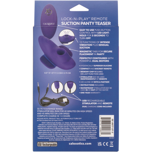 Lock-N-Play Remote Suction Panty Teaser - Purple