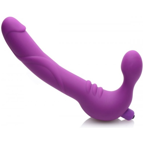 Royal Revolver Vibrating Strapless Strap- on Dildo - Purple