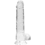 8 Inch Realistic Dildo With Balls - Translucent