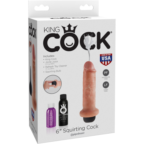 King Cock 6 Inch Squirting Cock - Flesh