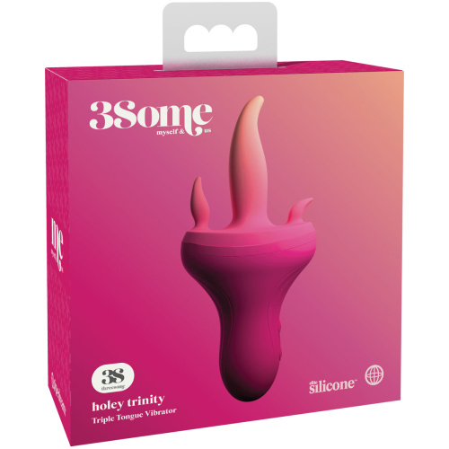 Threesome Holey Trinity Triple Tongue Vibrator -  Pink