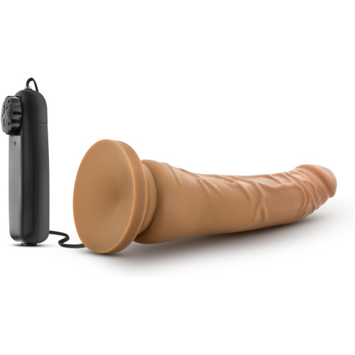 Dr. Skin - 8.5 Inch Vibrating Realistic Cock With Suction Cup - Mocha