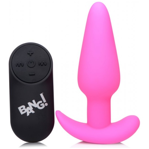 21x Silicone Butt Plug With Remote - Pink