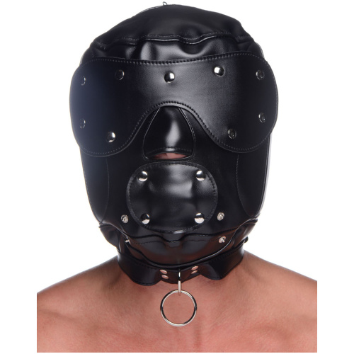 Muzzled Universal BDSM Hood With Removable Muzzle
