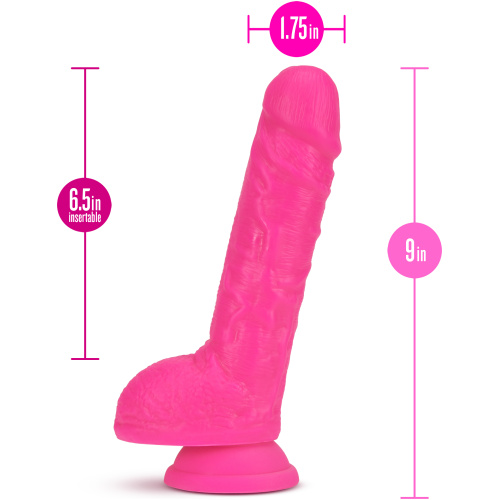 Neo - 9 Inch Dual Density Dildo - Neon Pink
