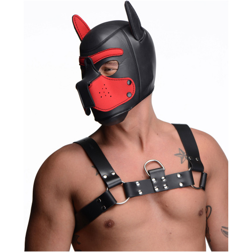 Spike Neoprene Puppy Hood - Red