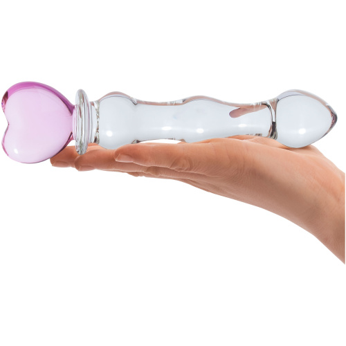 8 Inch Sweetheart Glass Dildo - Pink/clear