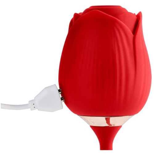 Cloud 9 Rose Plus With Thrusting Pleasure Stem Dual Stimulation - Red