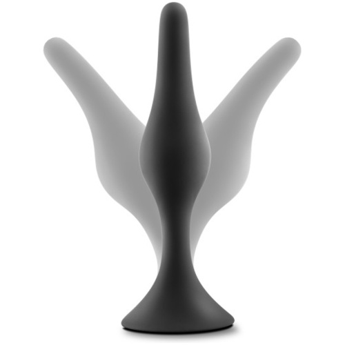 Anal Adventures Platinum - Silicone Beginner Plug - Medium - Black