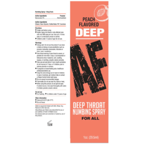 Deep Af Numbing Throat Spray 1 Oz - Peach
