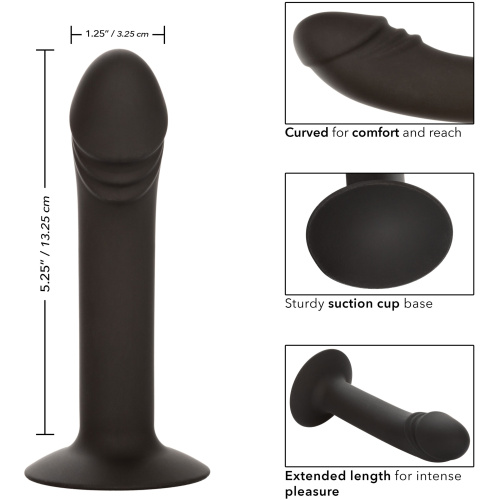Silicone Curved Anal Stud - Black