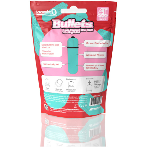 Screaming O 4t - Bullet - Super Powered One Touch  Vibrating Bullet - Kiwi