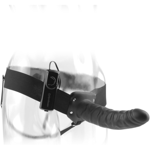 Fetish Fantasy Series 8-Inch Vibrating Hollow Strap-on - Black