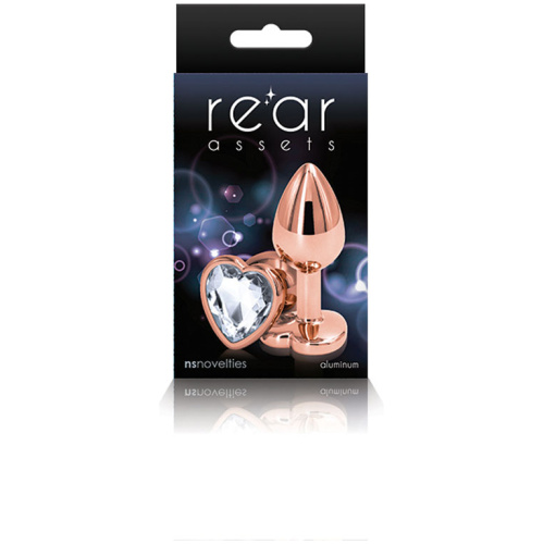 Rear Assets - Rose Gold Heart - Small - Clear