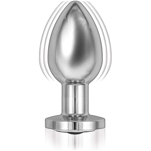 Ass-Sation Remote Vibrating Metal Plug - Silver