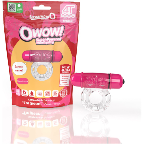 Screaming O 4t - Owow Super Powered Vibrating Ring - Strawberry