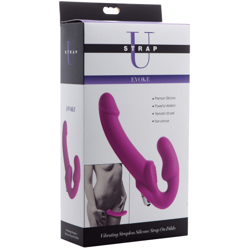 Evoke Vibrating Strapless Silicone Strap-on Dildo