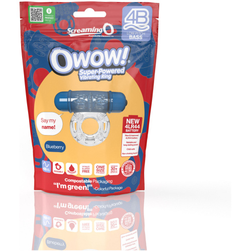 Screaming O 4b - Owow Super Powered Vibrating Ring - Blueberry