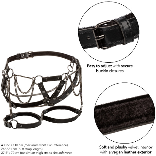 Euphoria Collection Thigh Harness With Chains - Black