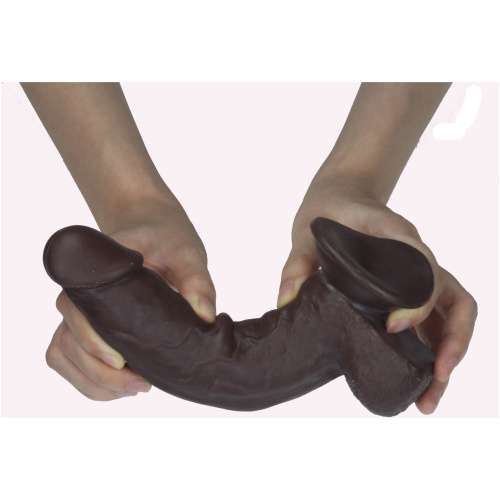 Get Lucky 7.5 Inch Real Skin Dildo - Dark Brown