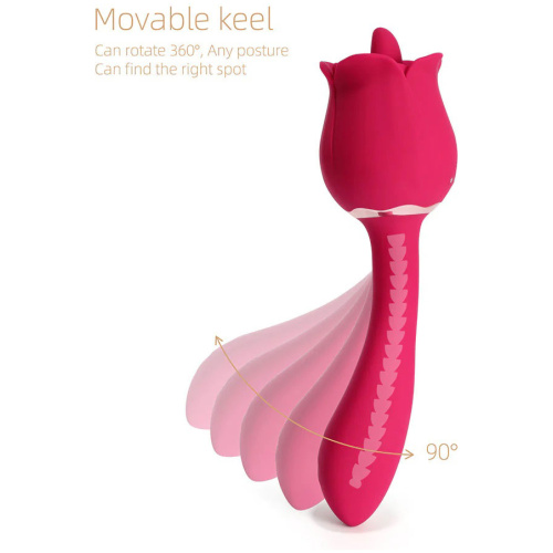 Rhea - the Rose Clit Licking Tongue Vibrator and G Spot Massager - Pink