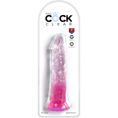 King Cock Clear 8 Inch - Pink