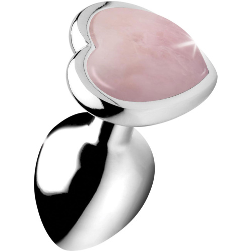 Rose Quartz Heart Anal Plug -Medium
