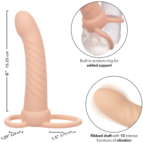 Performance Maxx Rechargeable Ribbed Dual Penetrator - Ivory