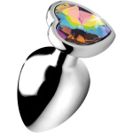Rainbow Prism Heart Anal Plug - Large
