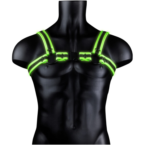 Bonded Leather Buckle Harness - Large/xlarge - Glow in the Dark