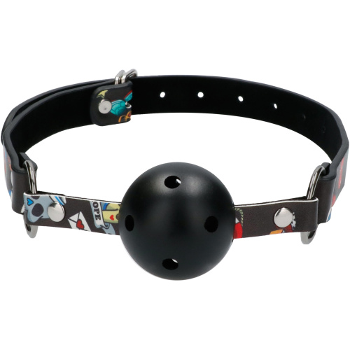 Breatheable Ball Gag - Old School Tattoo Style - Black