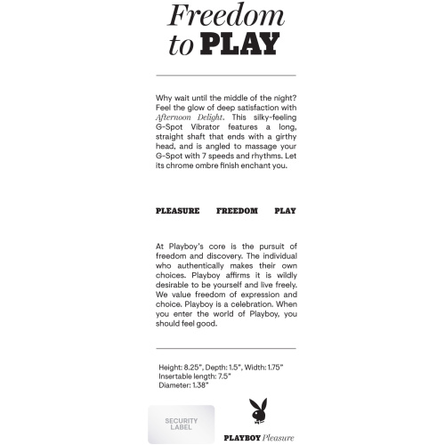 Playboy Pleasure - Afternoon Delight - G-Spot Vibrator - Ombre