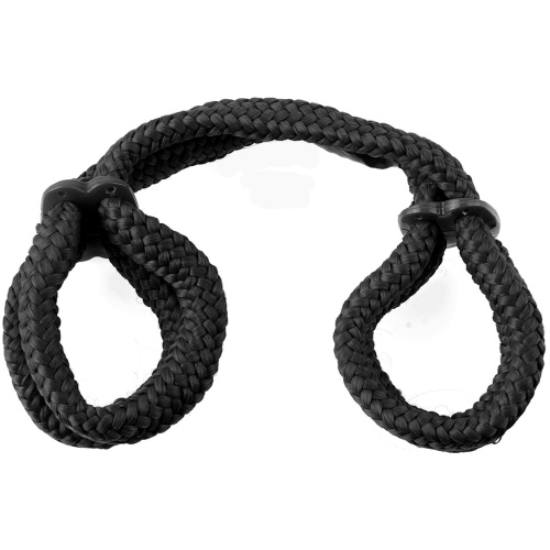 Fetish Fantasy Series Silk Rope Love Cuffs - Black
