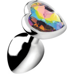 Rainbow Prism Heart Anal Plug - Small