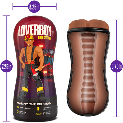 Loverboy - Manny the Fireman - Self Lubricating  Stroker - Tan