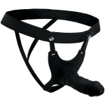 Hollow Silicone Dildo Strap-on - Black