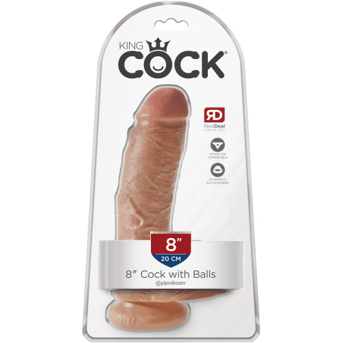 King Cock 8 Inch Cock With Balls - Tan