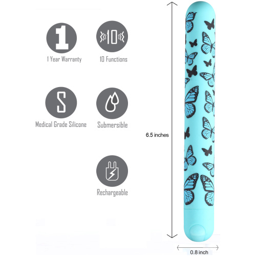 Monarch X-Long Butterfly Print Bullet - Blue