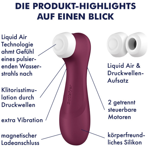 Satisfyer Pro 2 Generation 3 Connect App Liquid Air Technology - Wine Red