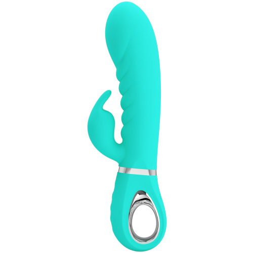 Prescott Super Soft Rabbit Silicone Vibrator - Teal