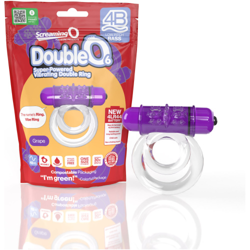 Screaming O 4b - Double O Super Powered Vibrating Double Ring - Grape