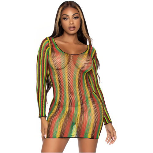 Rasta Net Mini Dress - One Size