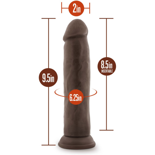 Dr. Skin Plus - 9 Inch Posable Thick Dildo - Chocolate