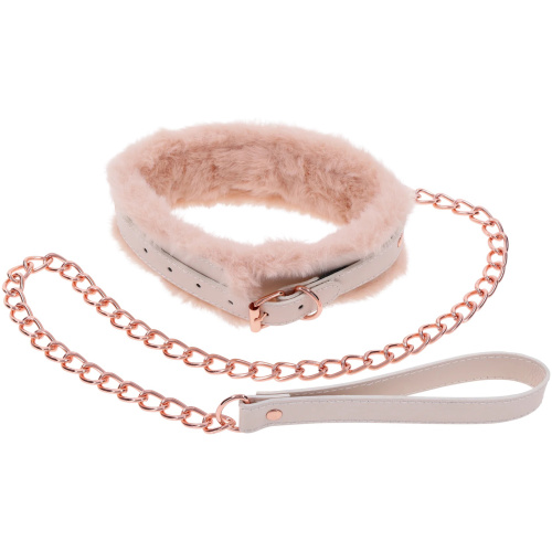Peaches ‘N Creame Fur Collar and Leash - Pink