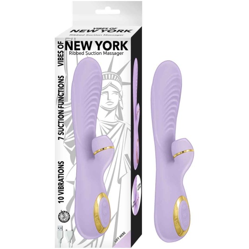 Vibes of New York Ribbed Suction Massager - Lavender